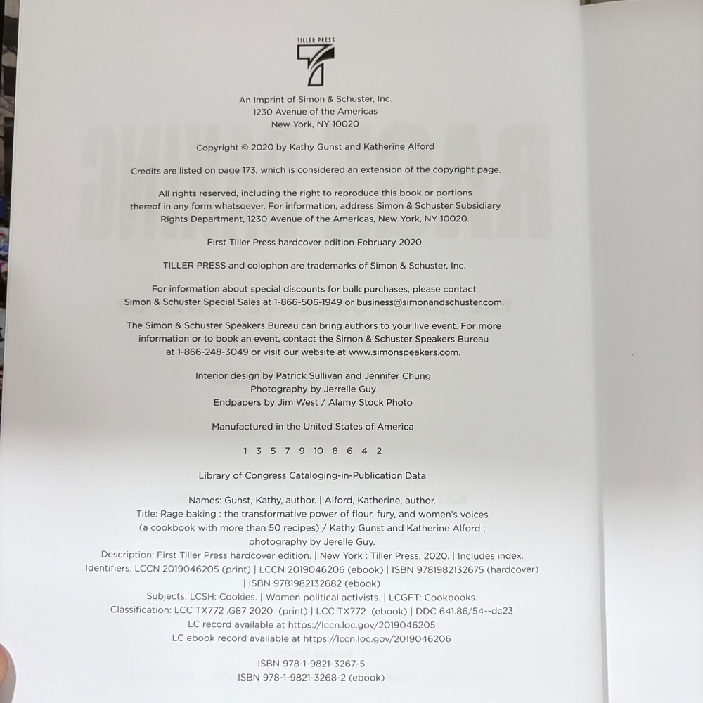 Rage Baking Kathy Gunst Alford 1st Printing REVIEW COPY Tiller Press + Press Kit - Picture 5 of 11